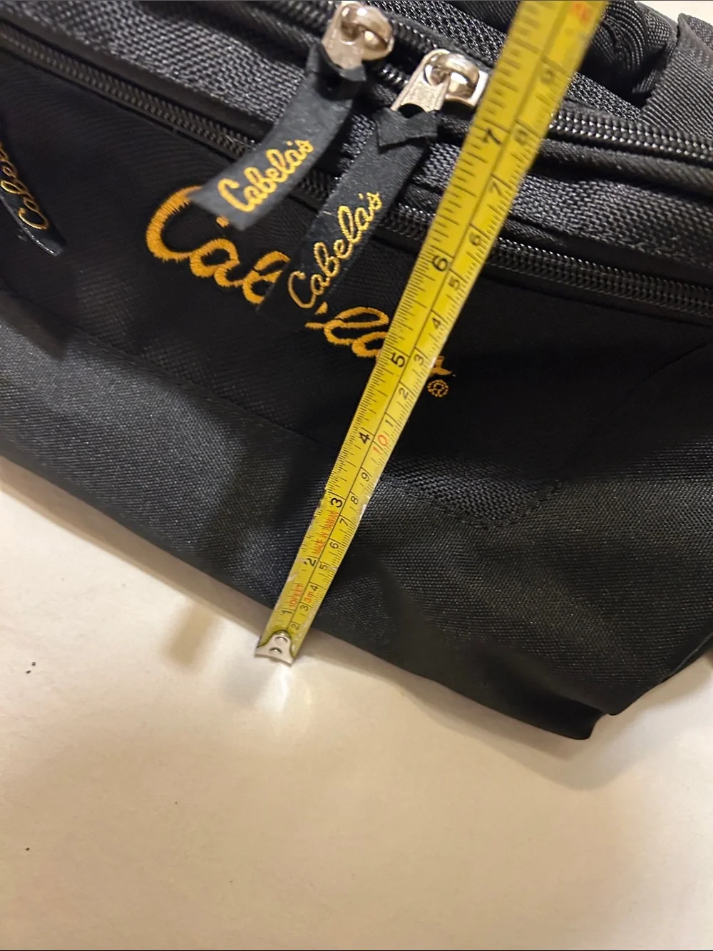 Cabela's Black Messenger Bag with Gold Logo
